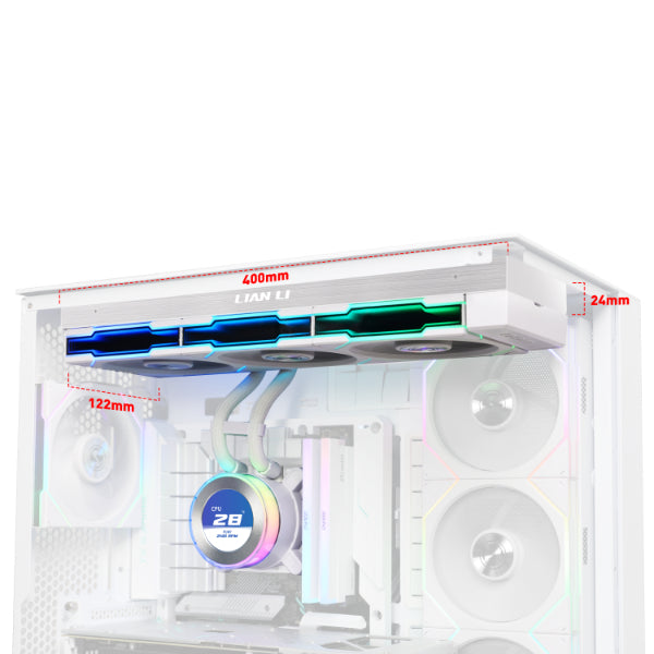 LIAN LI HYDROSHIFT II LCD-C 360TL 360MM AIO WHITE LIQUID COOLER