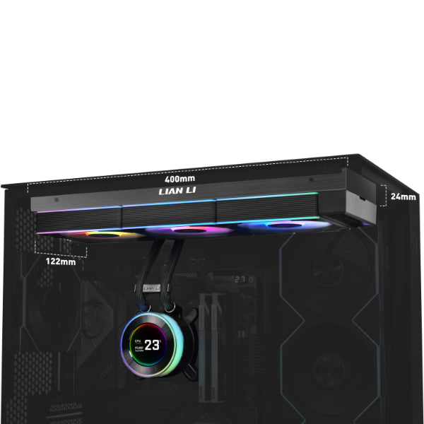 LIAN LI HYDROSHIFT II LCD-C 360TL 360MM AIO BLACK LIQUID COOLER