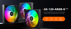 ID-COOLING AS-120-ARGB-K TRIO 3-pack 120mm ARGB PWM case fans