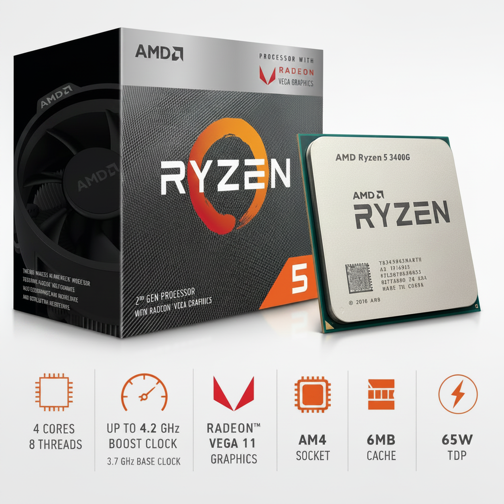 AMD Ryzen 5 3400G Desktop Processor with Radeon Vega 11 Graphics