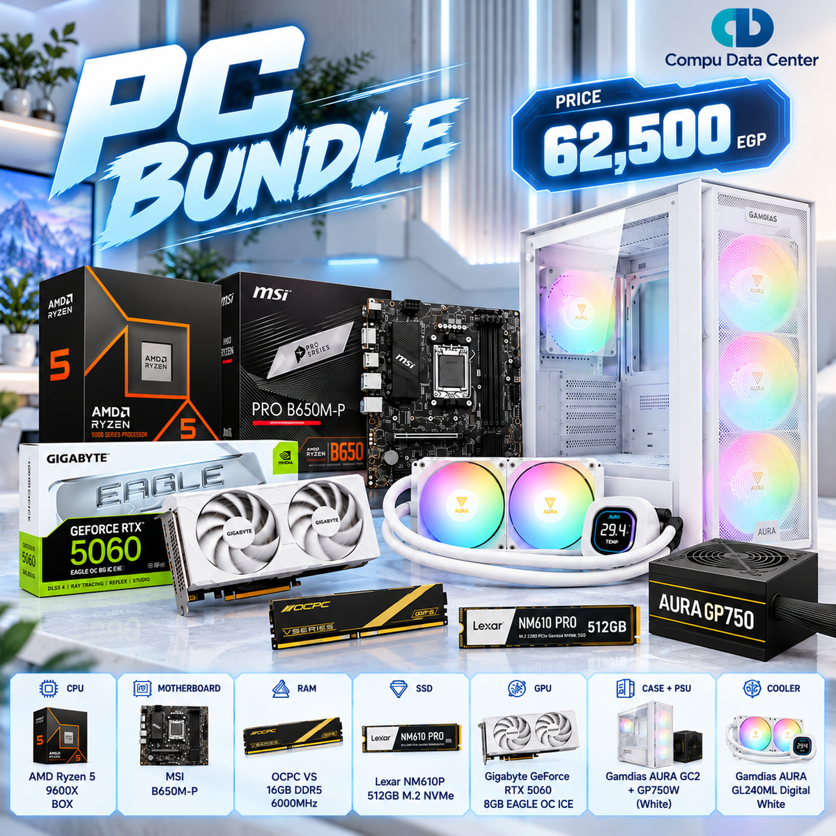 AMD Ryzen 5 9600X RTX 5060 gaming PC bundle