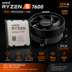AMD Ryzen 5 7600 Tray Processor + Fan | 6 Cores, 12 Threads, Up to 5.1GHz