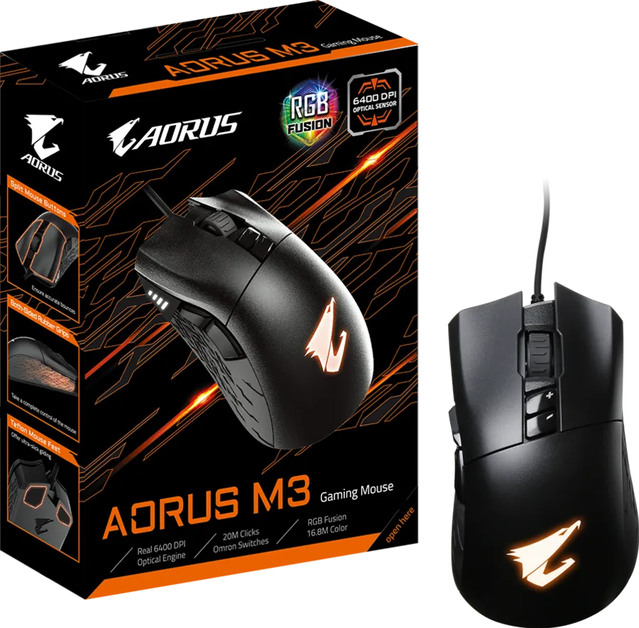 GIGABYTE AORUS M3 Optical Gaming Mouse 6400 DPI - view 3