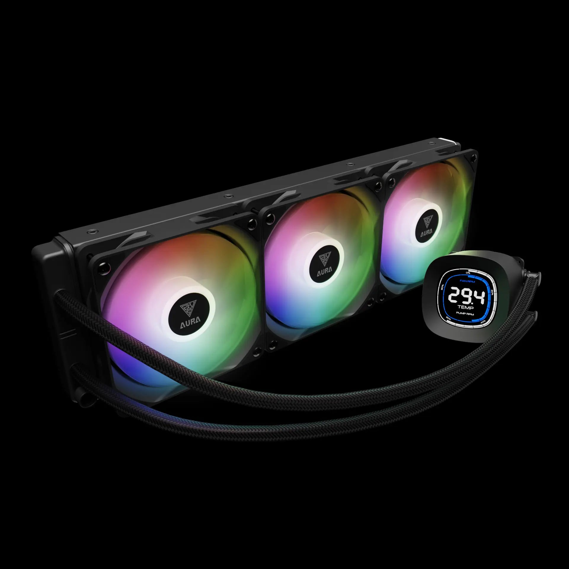 GAMDIAS AURA GL360 DIGITAL ARGB BLACK LIQUID COOLER