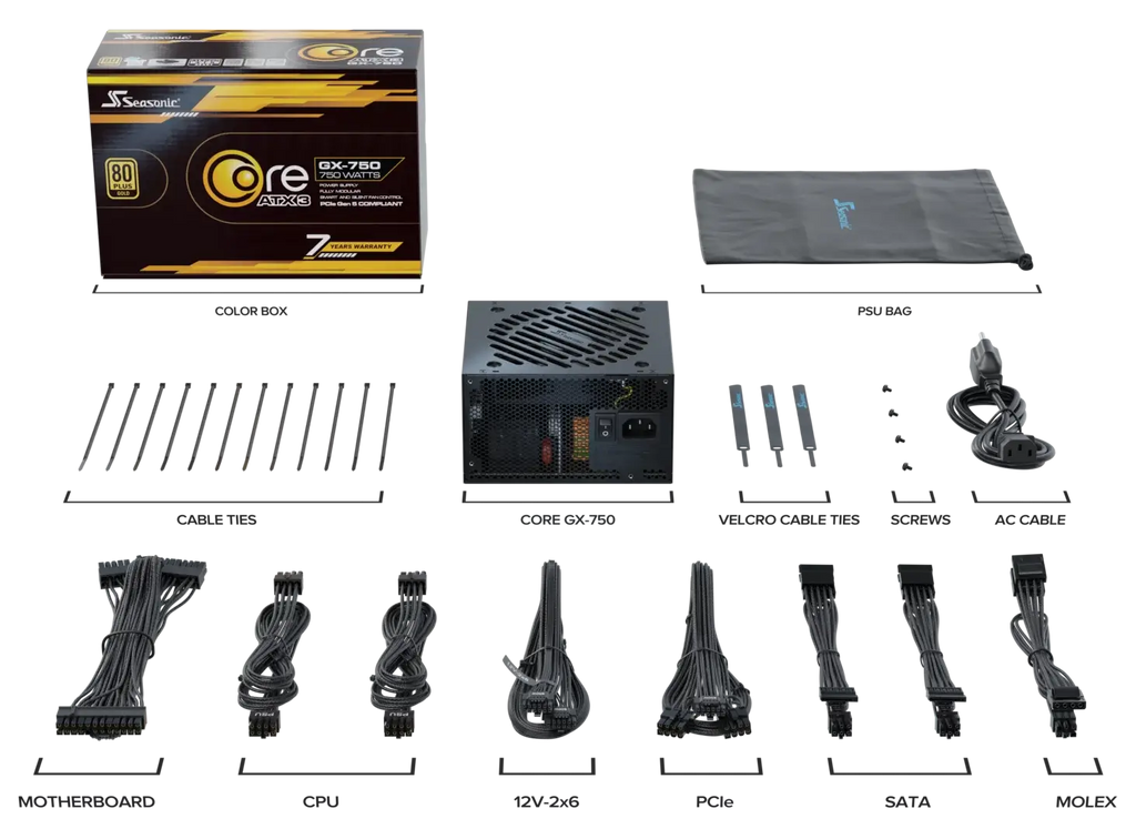 Seasonic CORE GX V2 750W 80 PLUS Gold Fully Modular Power Supply