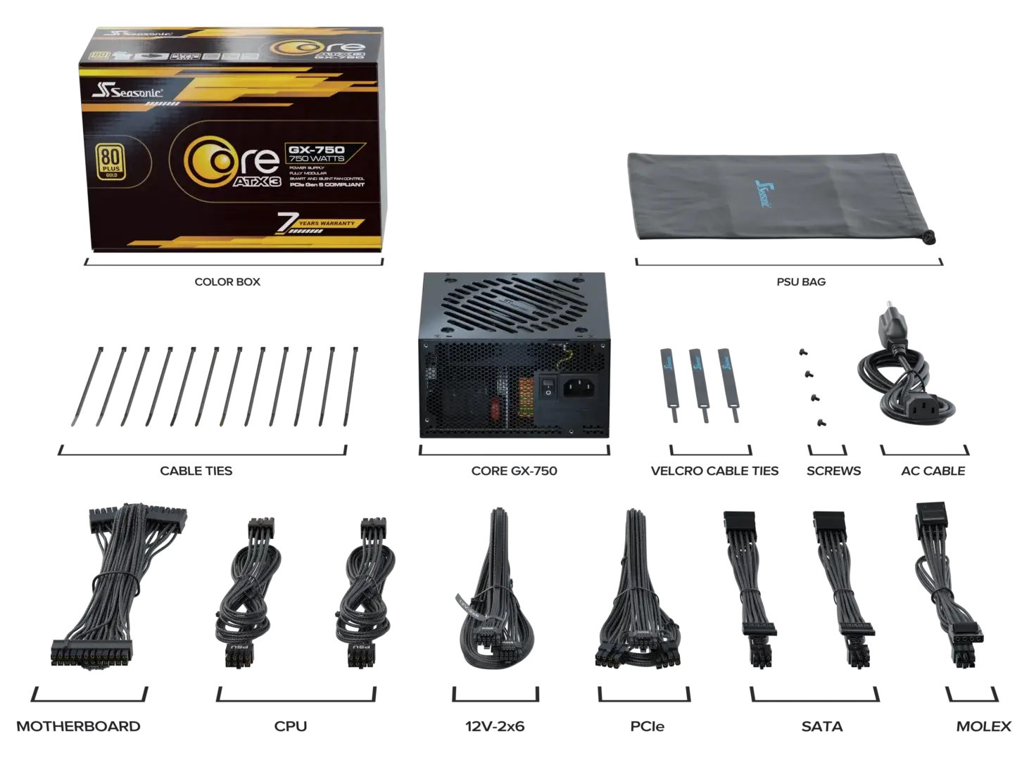 Seasonic CORE GX V2 750W 80 PLUS Gold Fully Modular Power Supply