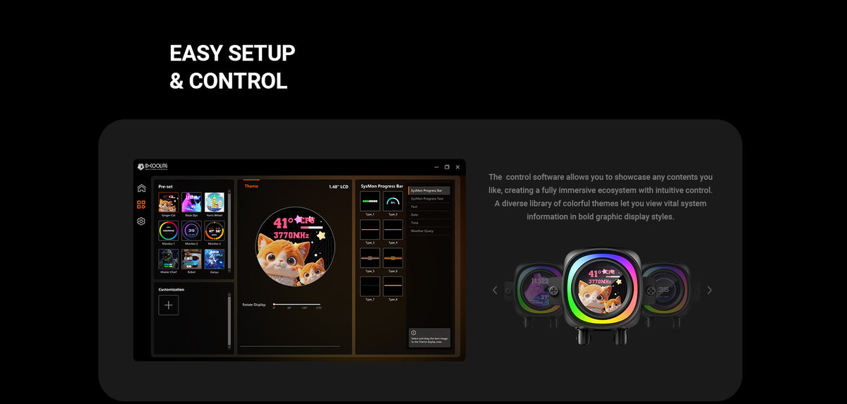 ID-COOLING FX360 LCD 360mm AIO liquid cooler - view 3