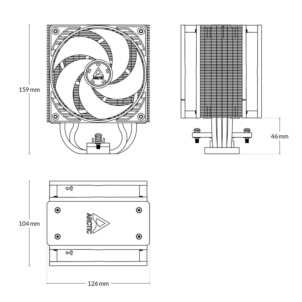 ARCTIC FREEZER 36 A-RGB BLACK DUAL FAN CPU AIR COOLER