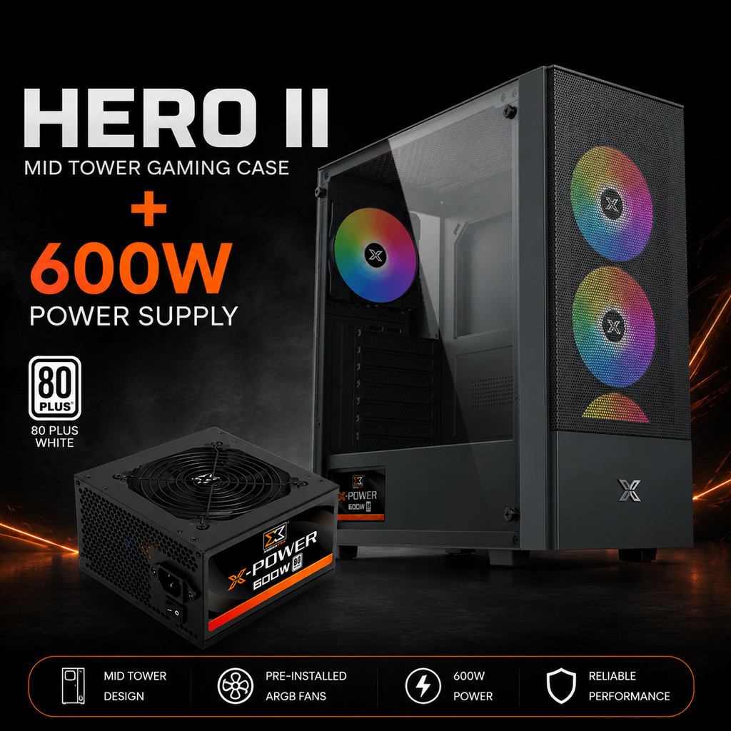 Xigmatek Hero II Mid Tower Gaming Case with 600W Power Supply