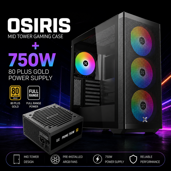 Xigmatek Osiris Mid Tower Gaming Case with 750W 80 Plus Gold Power Supply