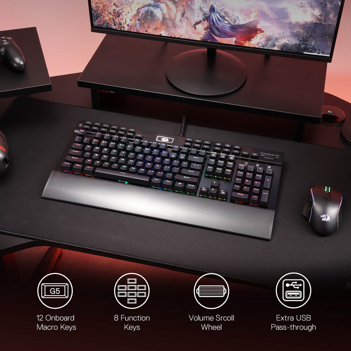 Redragon K550 Yama RGB Mechanical Gaming Keyboard Blue Switch - view 2