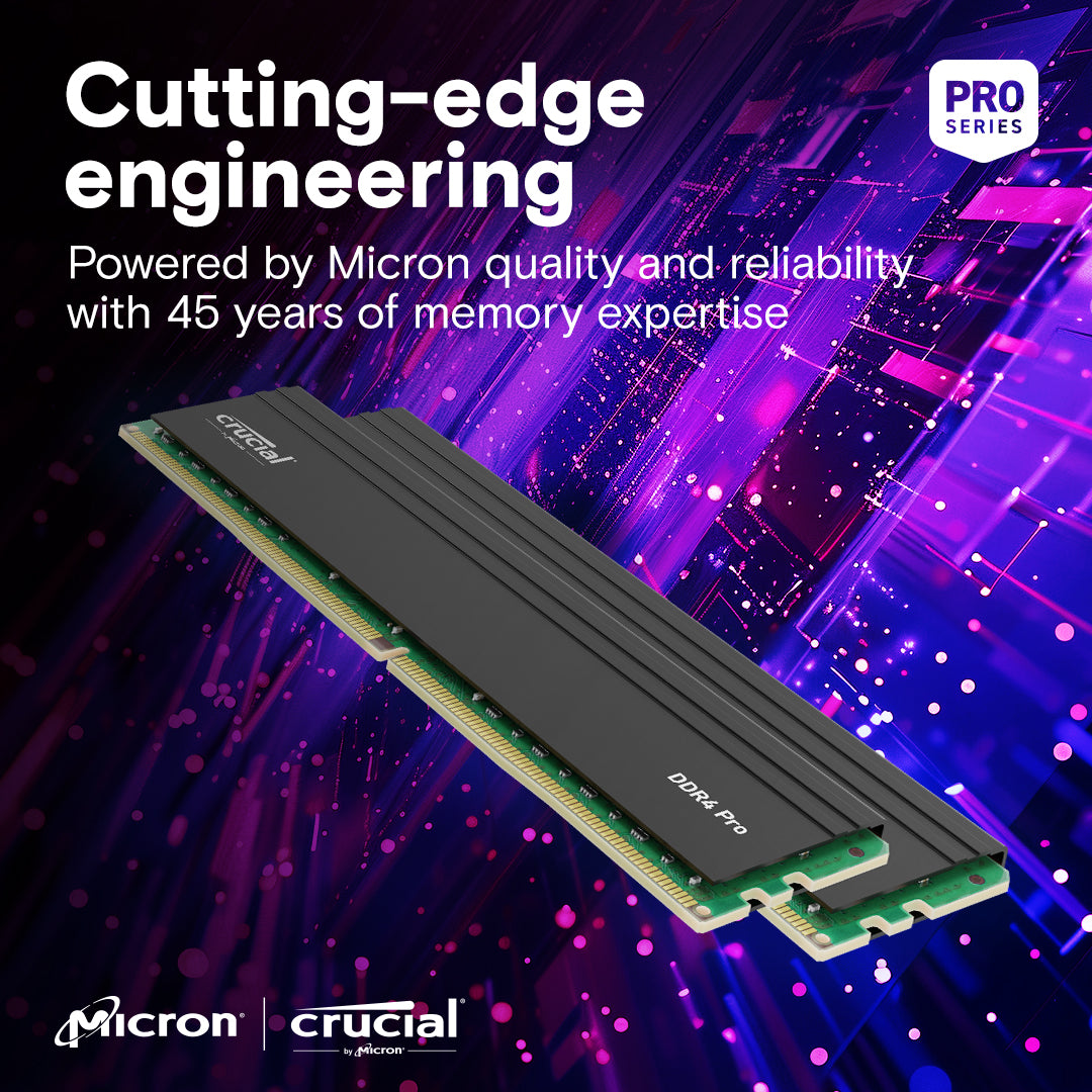 Crucial Pro 64GB Kit (2x32GB) DDR4-3200 UDIMM Desktop Memory