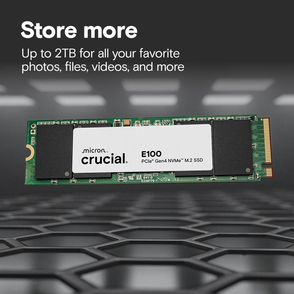 Crucial E100 2TB Gen4 M.2 NVMe 2280 SSD