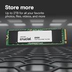 Crucial E100 2TB Gen4 M.2 NVMe 2280 SSD
