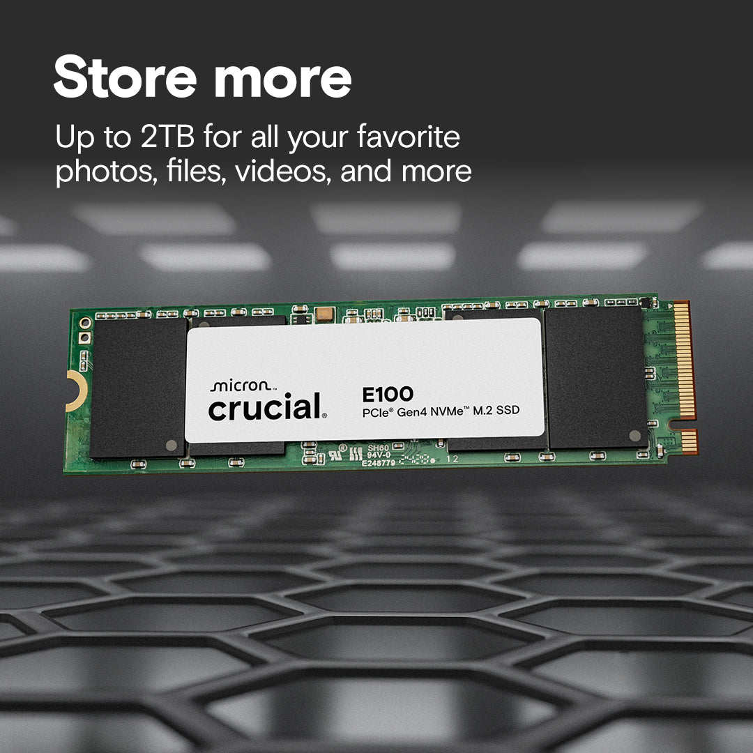 Crucial E100 2TB Gen4 M.2 NVMe 2280 SSD