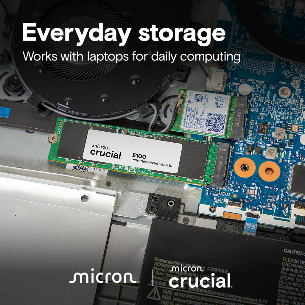 Crucial E100 2TB Gen4 M.2 NVMe 2280 SSD