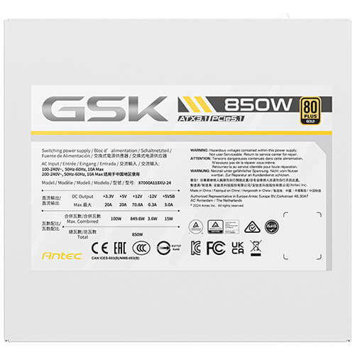 Antec GSK850 850W 80+ Gold Full Modular ATX3.1