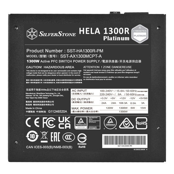 SilverStone HELA 1300R Platinum 1300W Fully Modular Power Supply