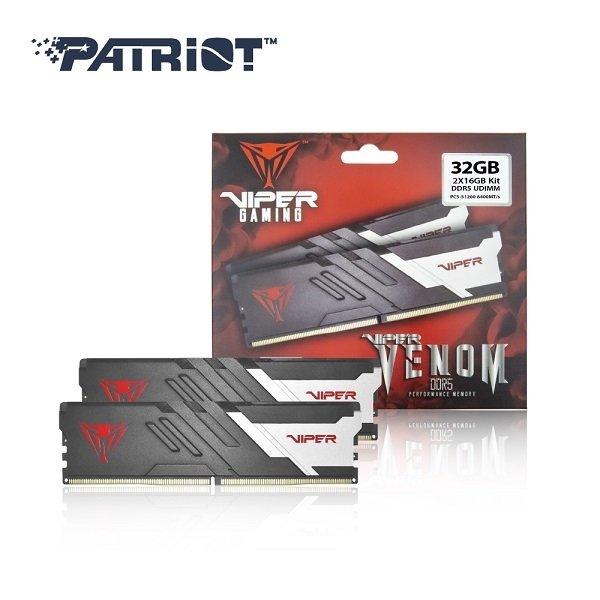 Patriot Venom 32GB (2×16GB) DDR5-6400 CL32 UDIMM Desktop Memory