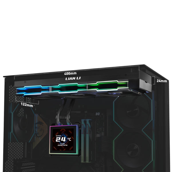 LIAN LI HYDROSHIFT II LCD-S 360TL 360MM AIO WHITE LIQUID COOLER