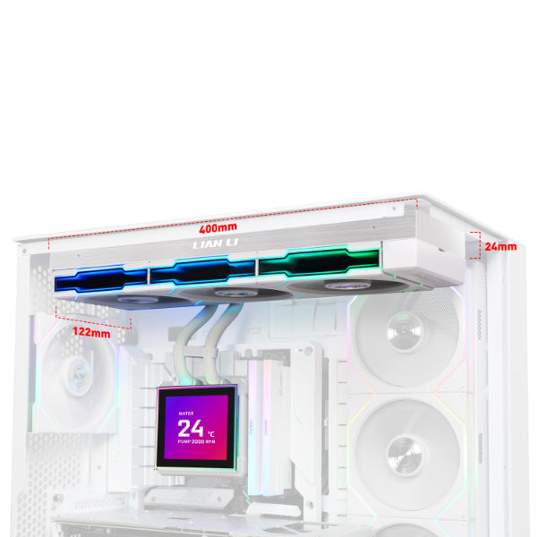 LIAN LI HYDROSHIFT II LCD-S 360TL 360MM AIO WHITE LIQUID COOLER