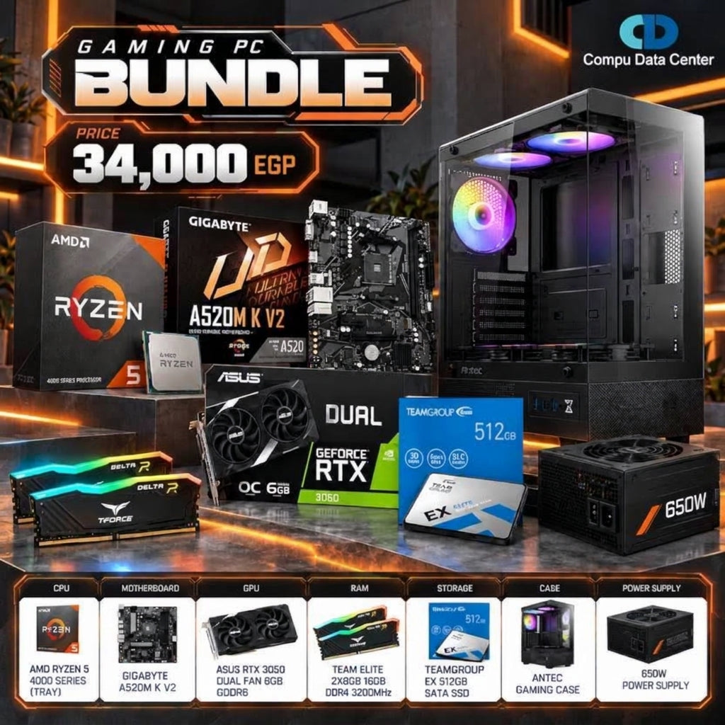 AMD Ryzen 5 4500 + ASUS RTX 3050 6GB Gaming PC Bundle | 16GB DDR4, 512GB SSD