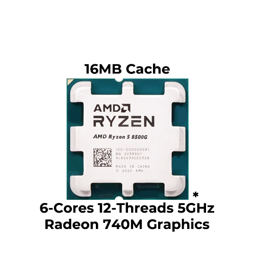 AMD Ryzen 5 8500F Tray Processor + Fan | 6 Cores, 12 Threads, Up to 5GHz