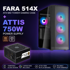 SilverStone FARA 514X mid tower gaming case with ATTIS 750W power supply