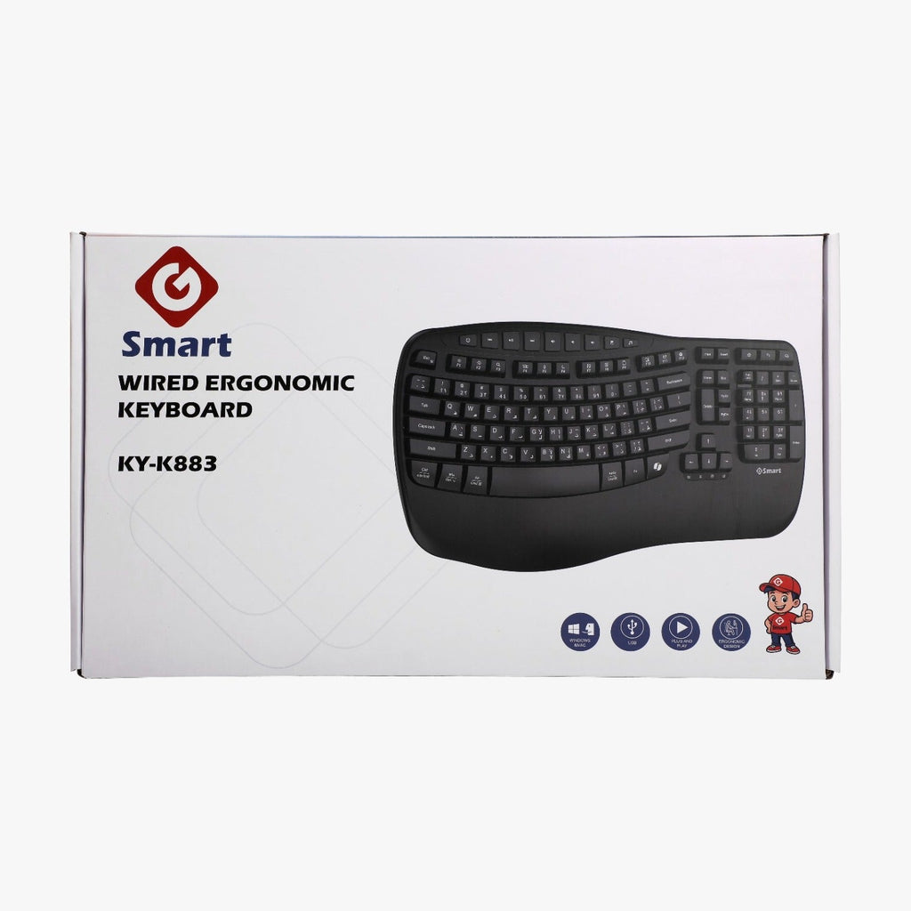 SMART KY-K883 wired ergonomic keyboard - retail box