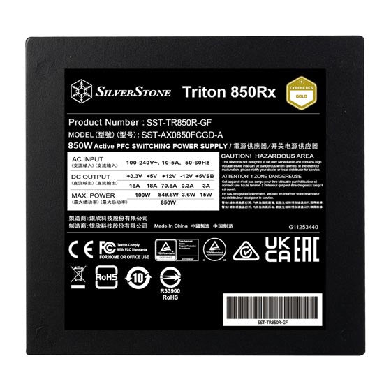 SilverStone Triton 850W 80 PLUS Gold Power Supply