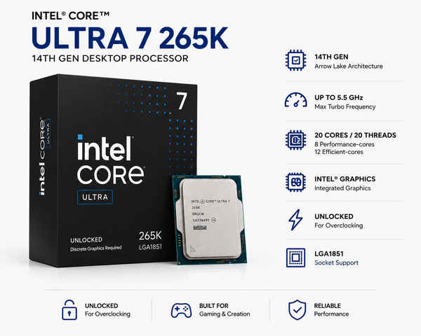 Intel Core Ultra 7 265K Retail Box Desktop Processor