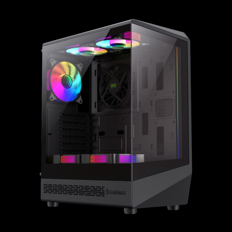 GAMEMAX Vista COC AB ATX Mid Tower Gaming Case with 750W Power Supply